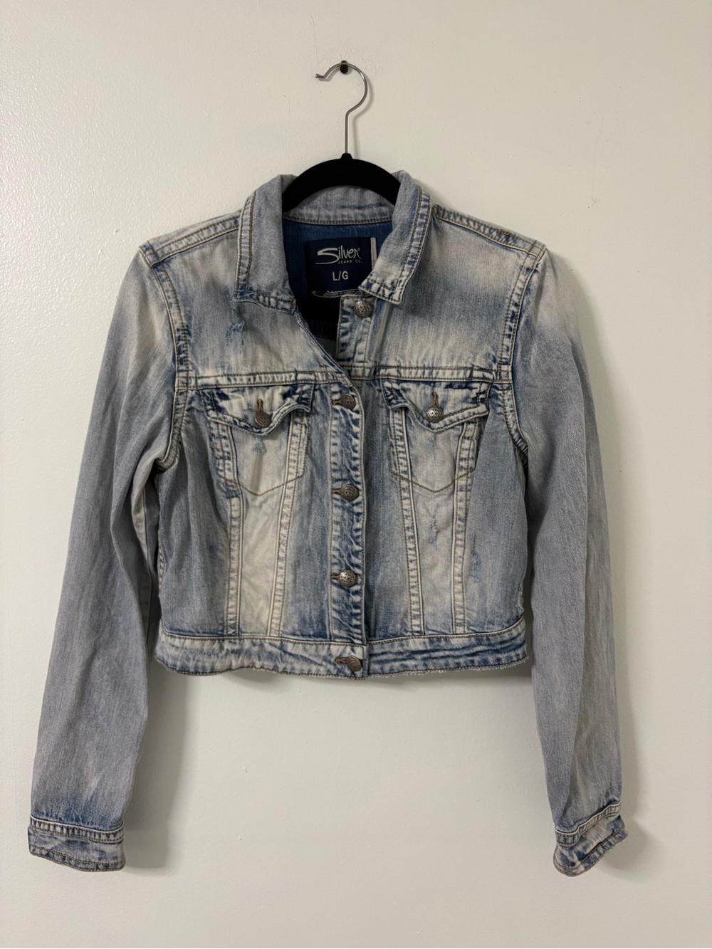 Silver Jeans Light Blue Washed Denim Jacket - Women